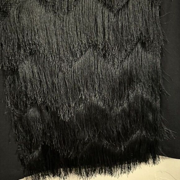 I Love Ronson Skirt Women's L Black Y2K Pencil Fringe Whimsical Goth Business - Picture 5 of 7